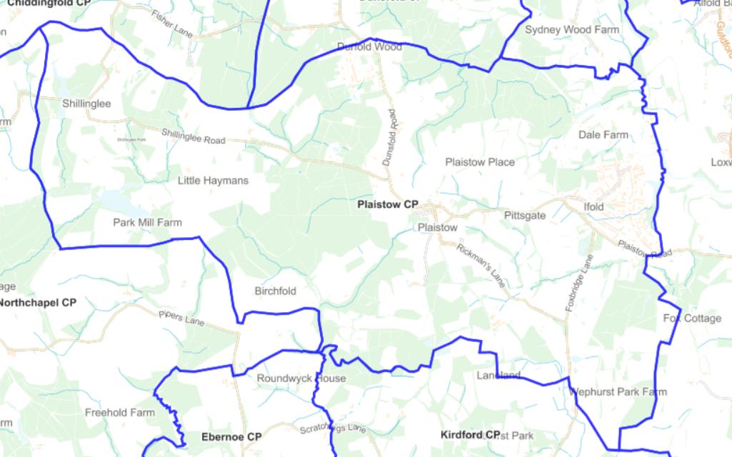 Map of Parish Council area